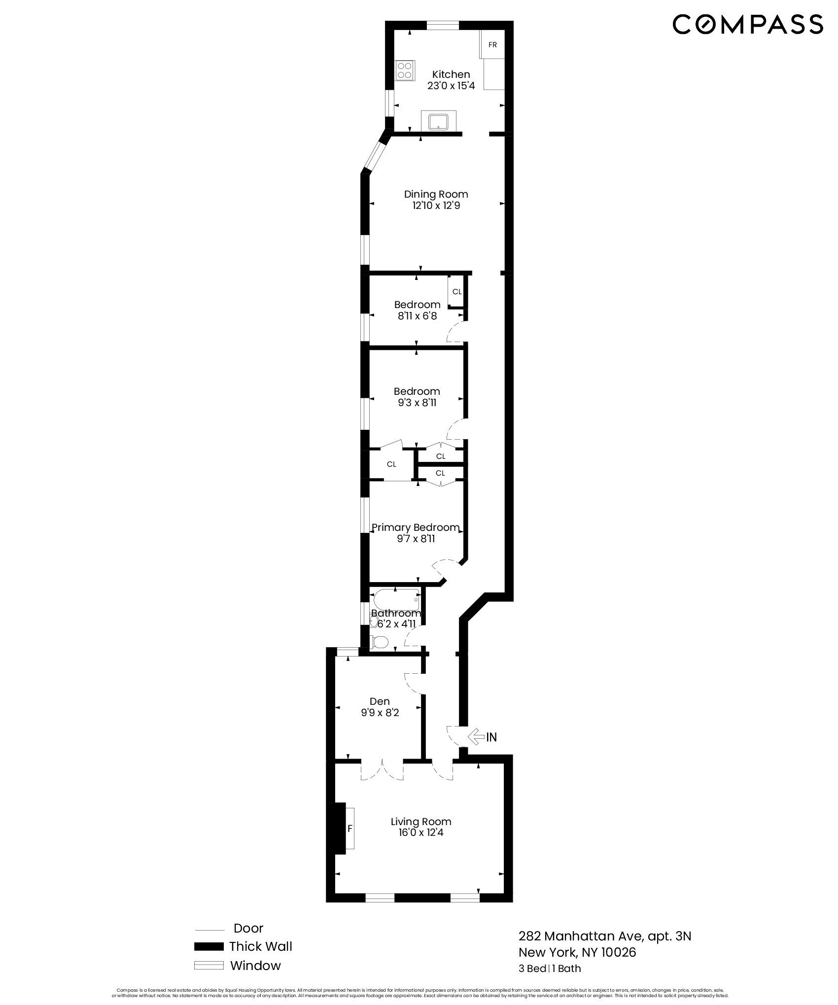 282 Manhattan Avenue, Unit 3N Manhattan, NY 10026 - Photo 17 of 17 a picture of a floor plan