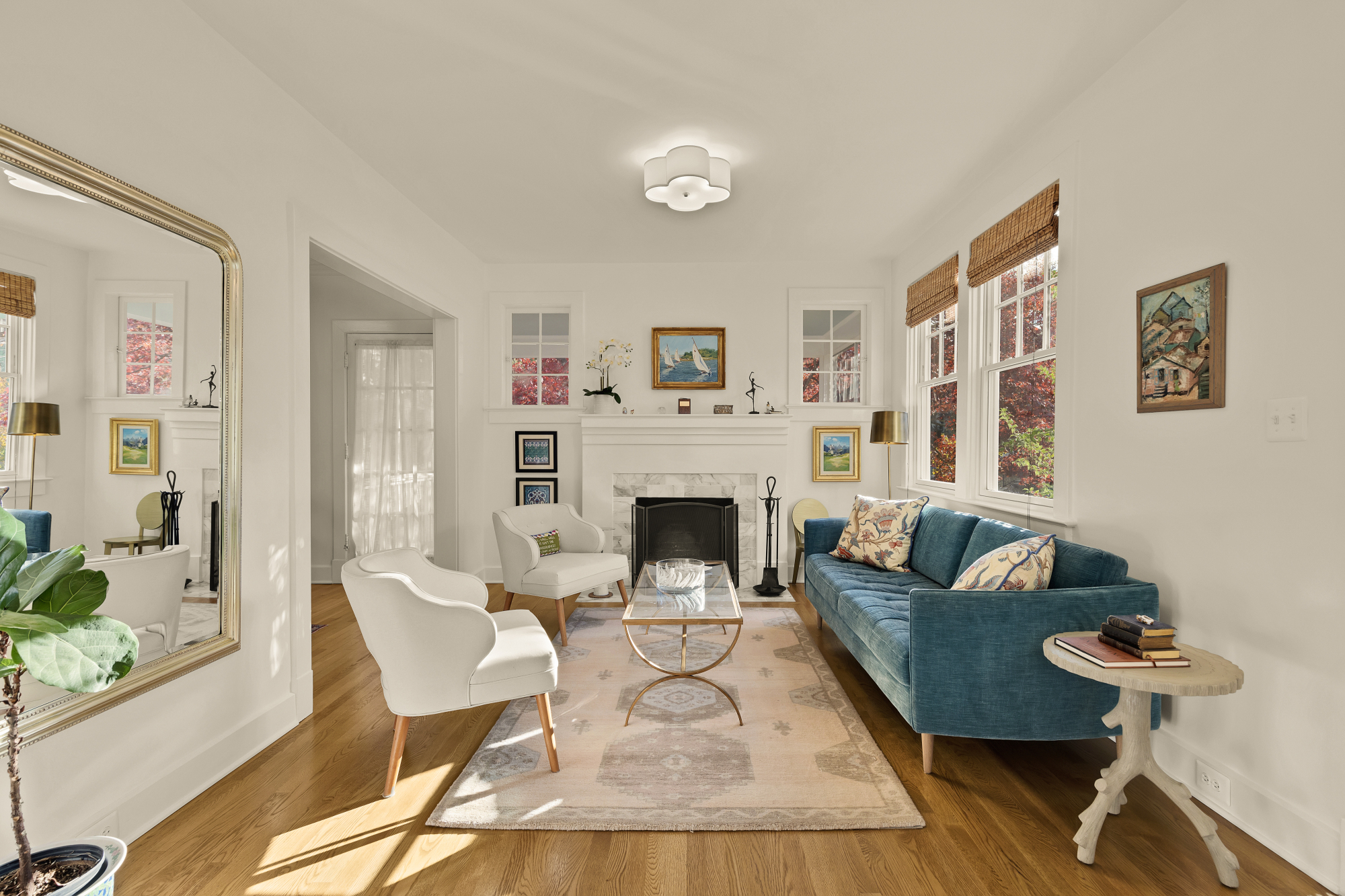 6815 Delaware Street Chevy Chase, MD 20815 - Photo 4 of 34 a living room with furniture and a fireplace