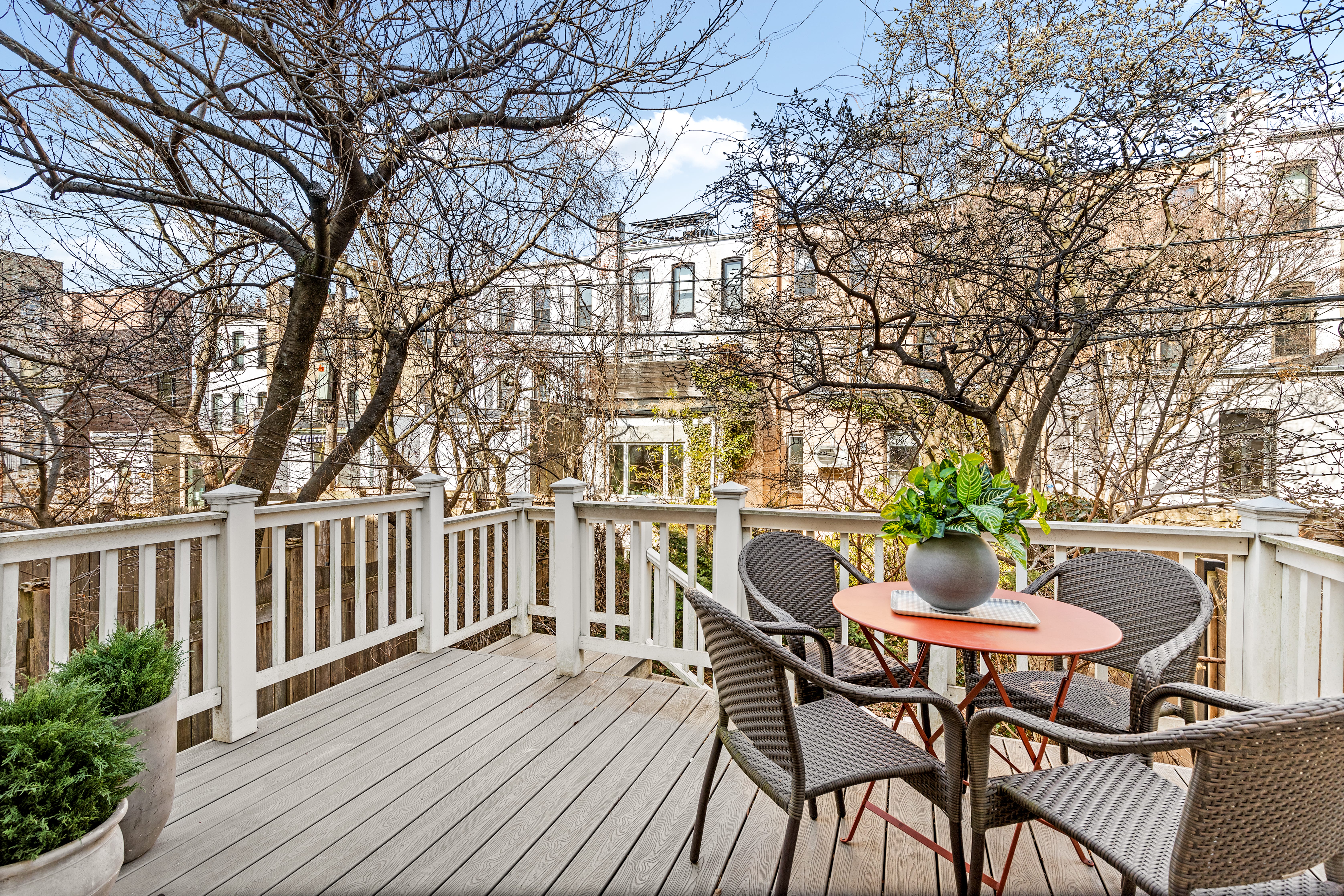 599 2nd Street Brooklyn, NY 11215 - Photo 7 of 16 a view of a patio with table and chairs and wooden floor