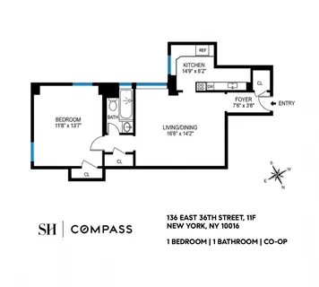 $550,000 | 136 East 36th Street, Unit 11F | Murray Hill