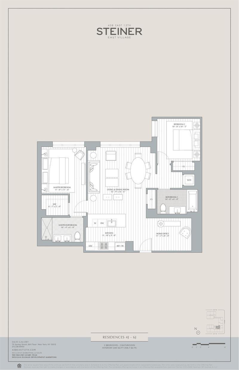 438 East 12th Street, Unit 6J Manhattan, NY 10009 - Photo 14 of 14 a picture of a floor plan