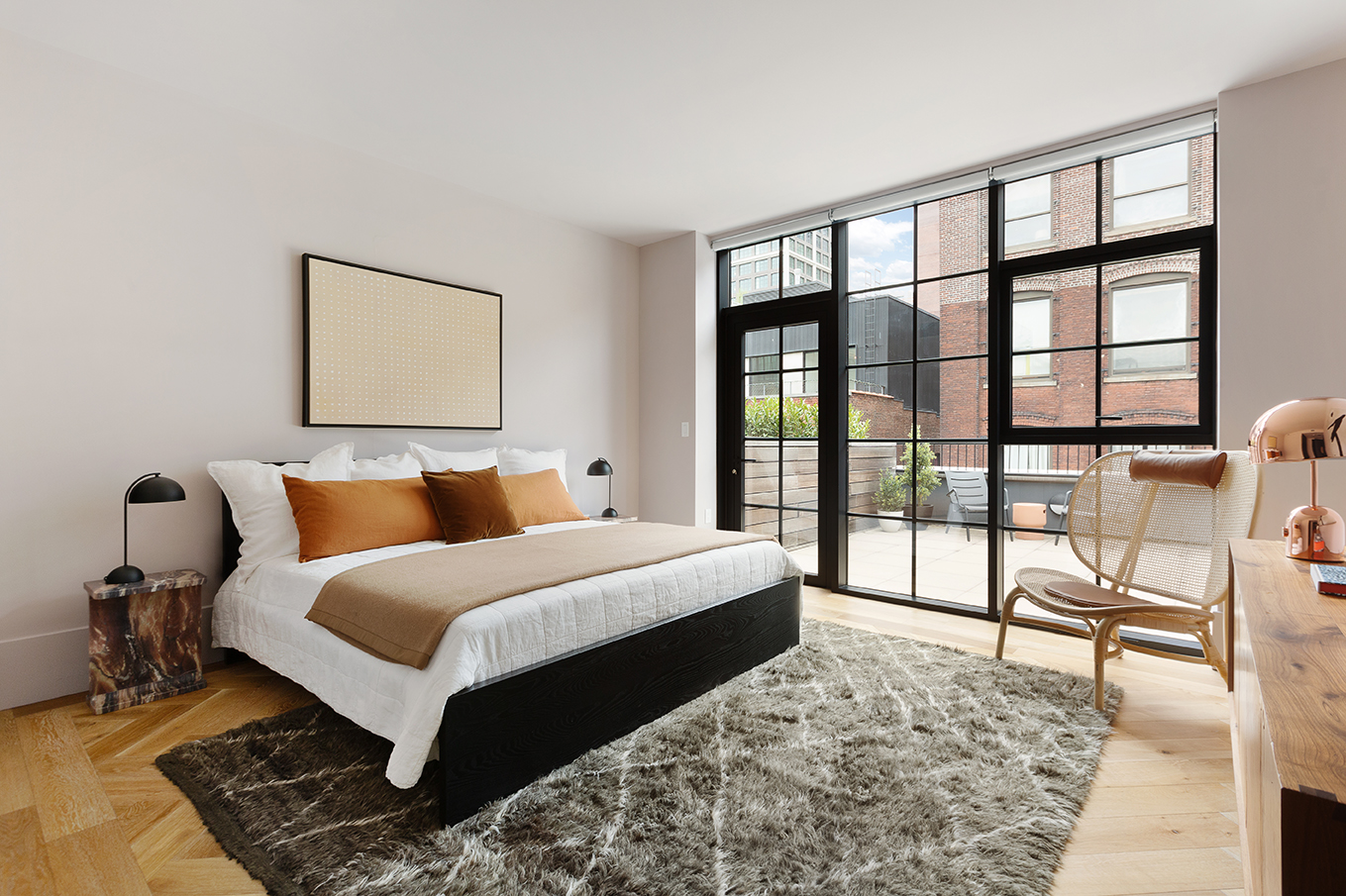 51 Jay Street, Unit PHE Brooklyn, NY 11201 - Photo 13 of 23 a bedroom with a bed and large window