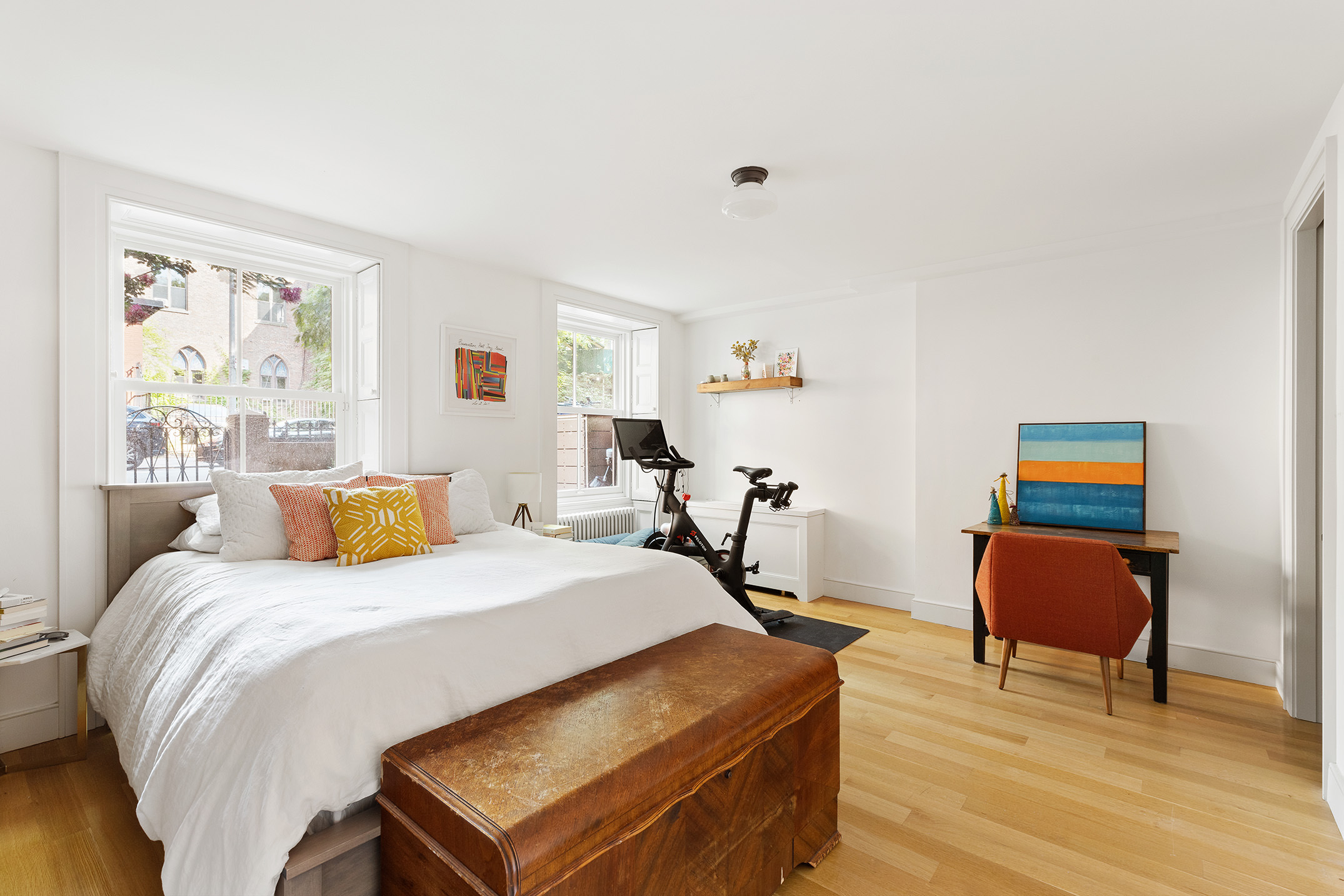 6 Strong Place, Unit GARDEN Brooklyn, NY 11231 - Photo 5 of 10 a bedroom with a bed a rug and a window
