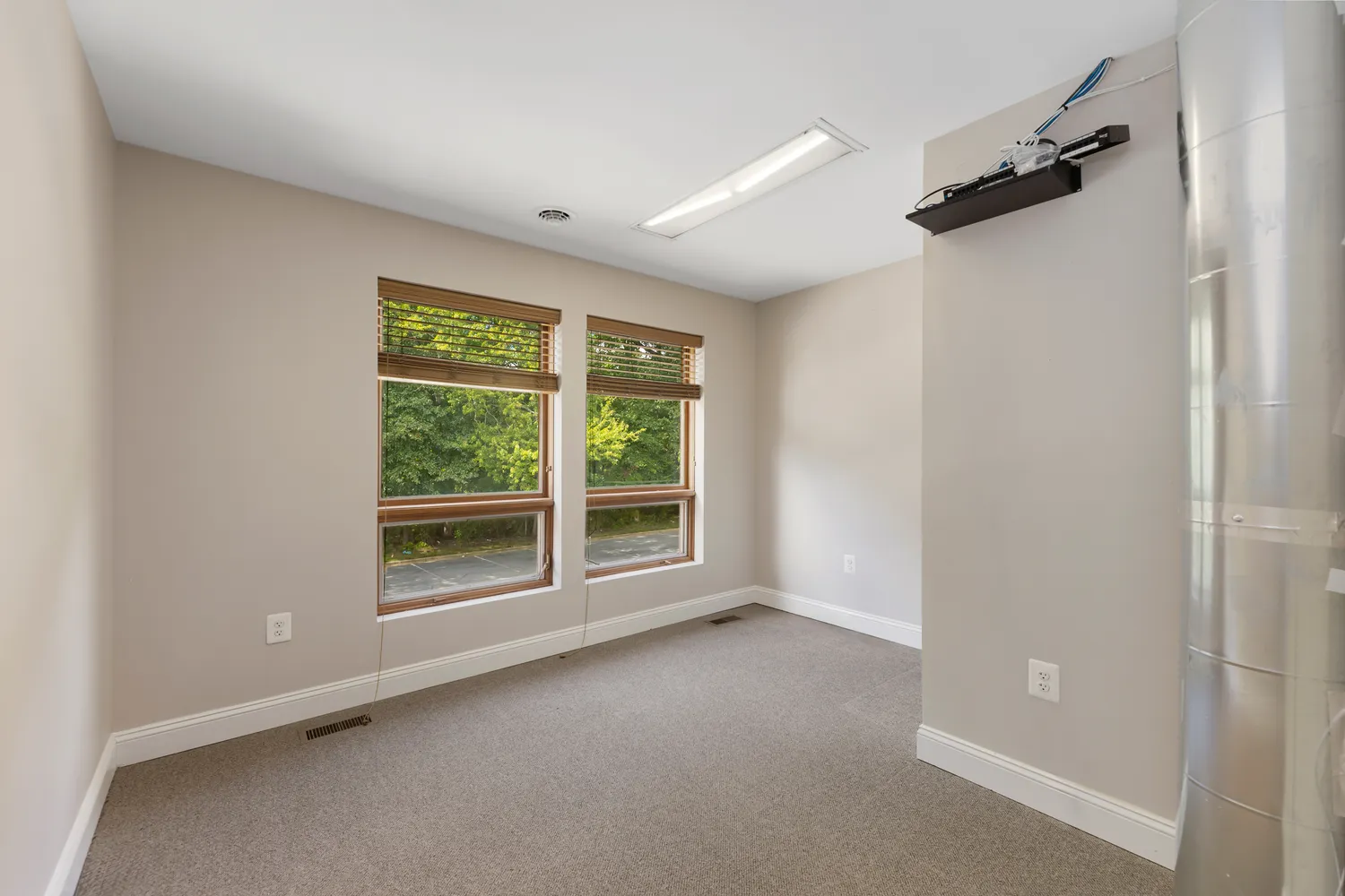 an empty room with a window