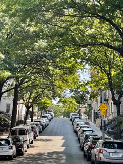 a car parked on the side of a street