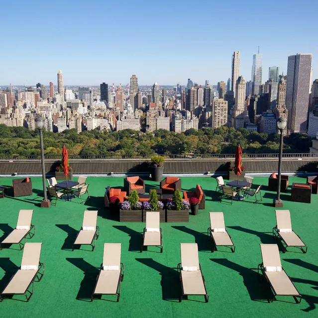 a outdoor view with a sitting space