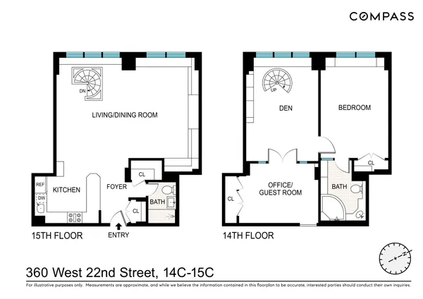 $1,695,000 | 360 West 22nd Street, Unit 15C-14C | Chelsea