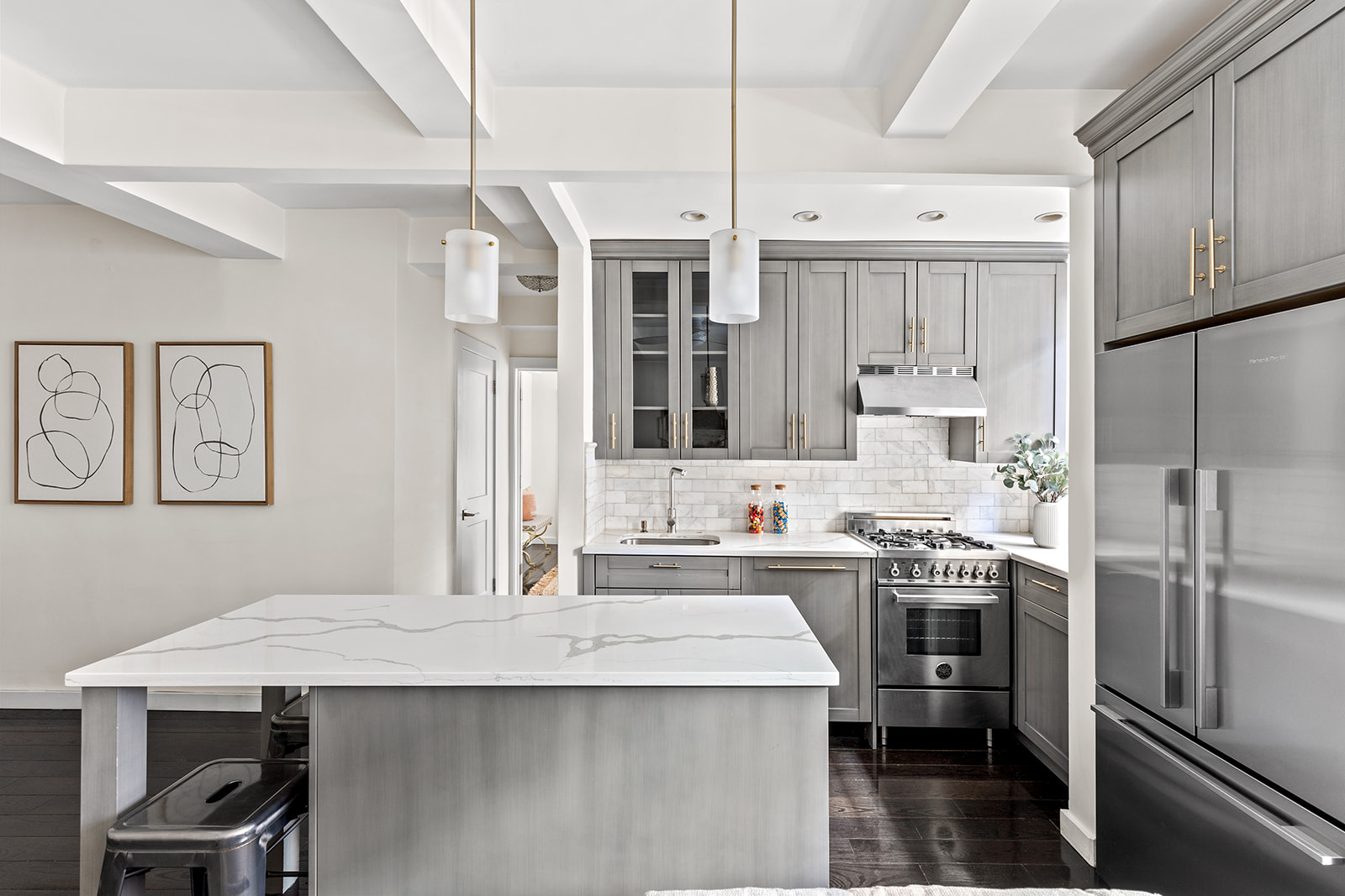 211 East 35th Street, Unit 4D Manhattan, NY 10016 - Photo 1 of 6 a kitchen with a sink a stove a refrigerator and cabinetry