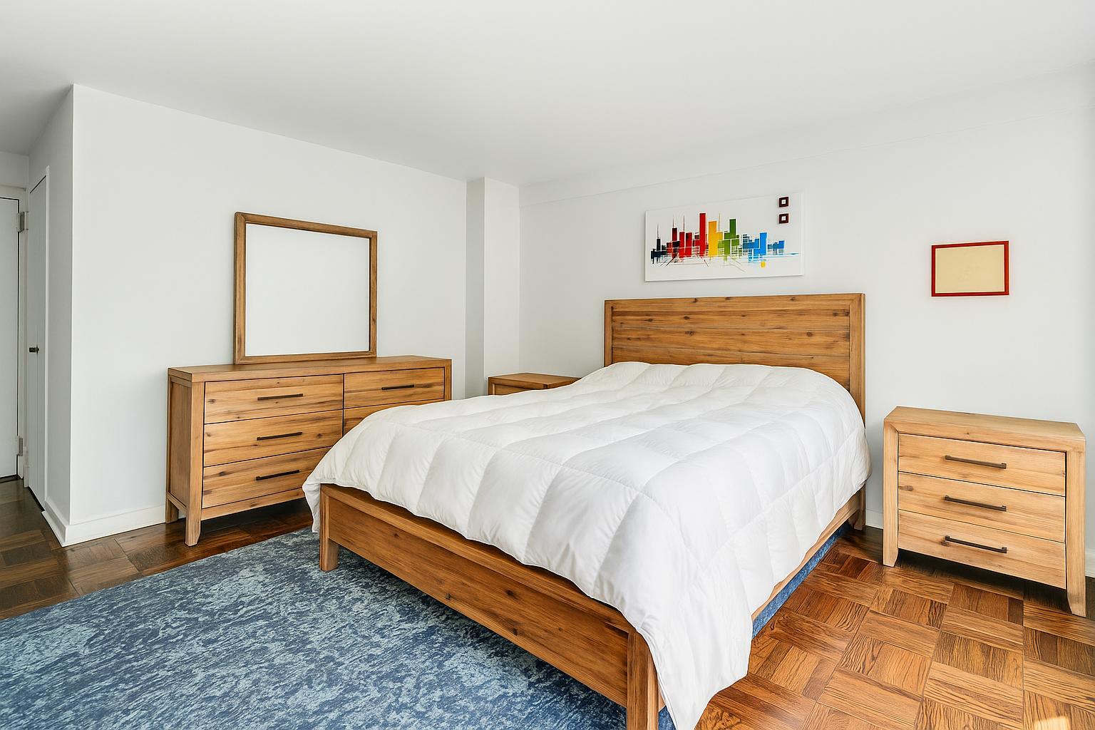 301 East 69th Street, Unit 3M Manhattan, NY 10021 - Photo 3 of 12 a bedroom with a bed and a dresser