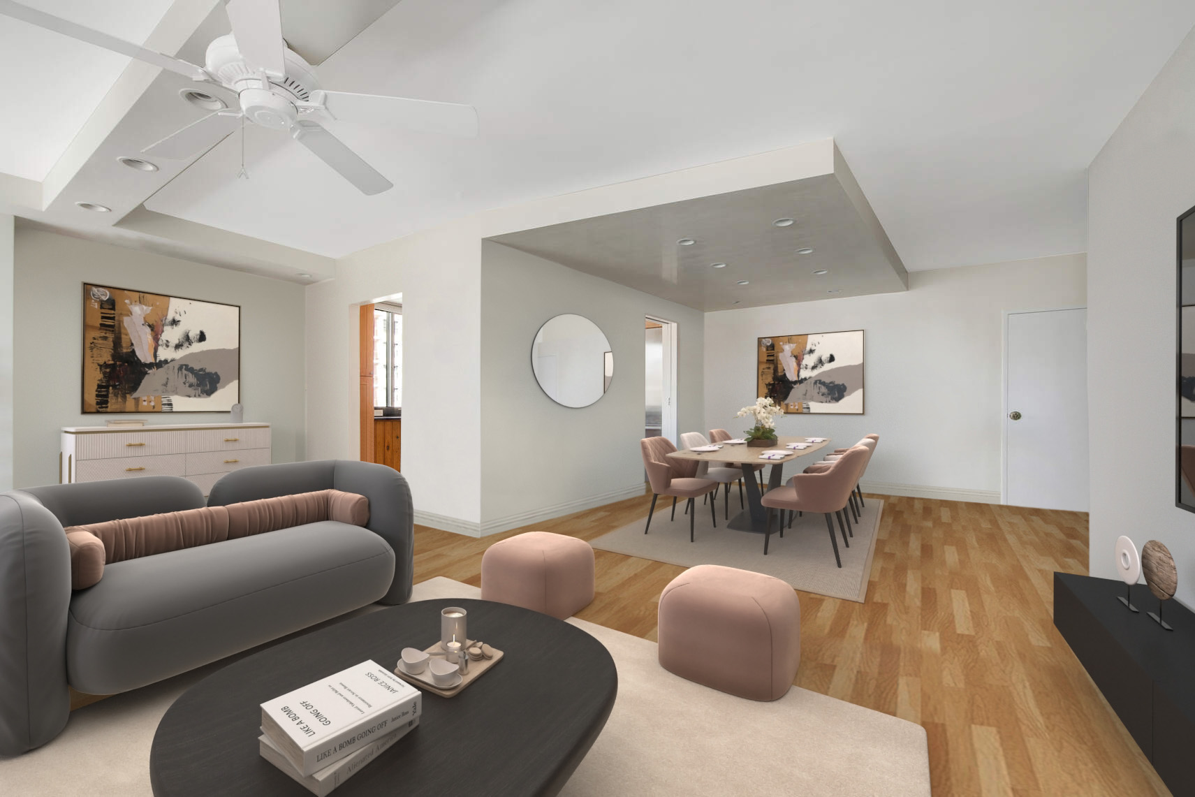 300 East 74th Street, Unit 14F Manhattan, NY 10021 - Photo 2 of 13 a living room with furniture and a large window