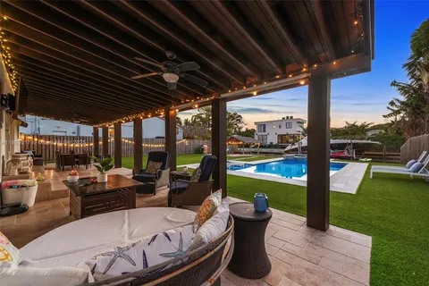 a outdoor space with patio lots of furniture