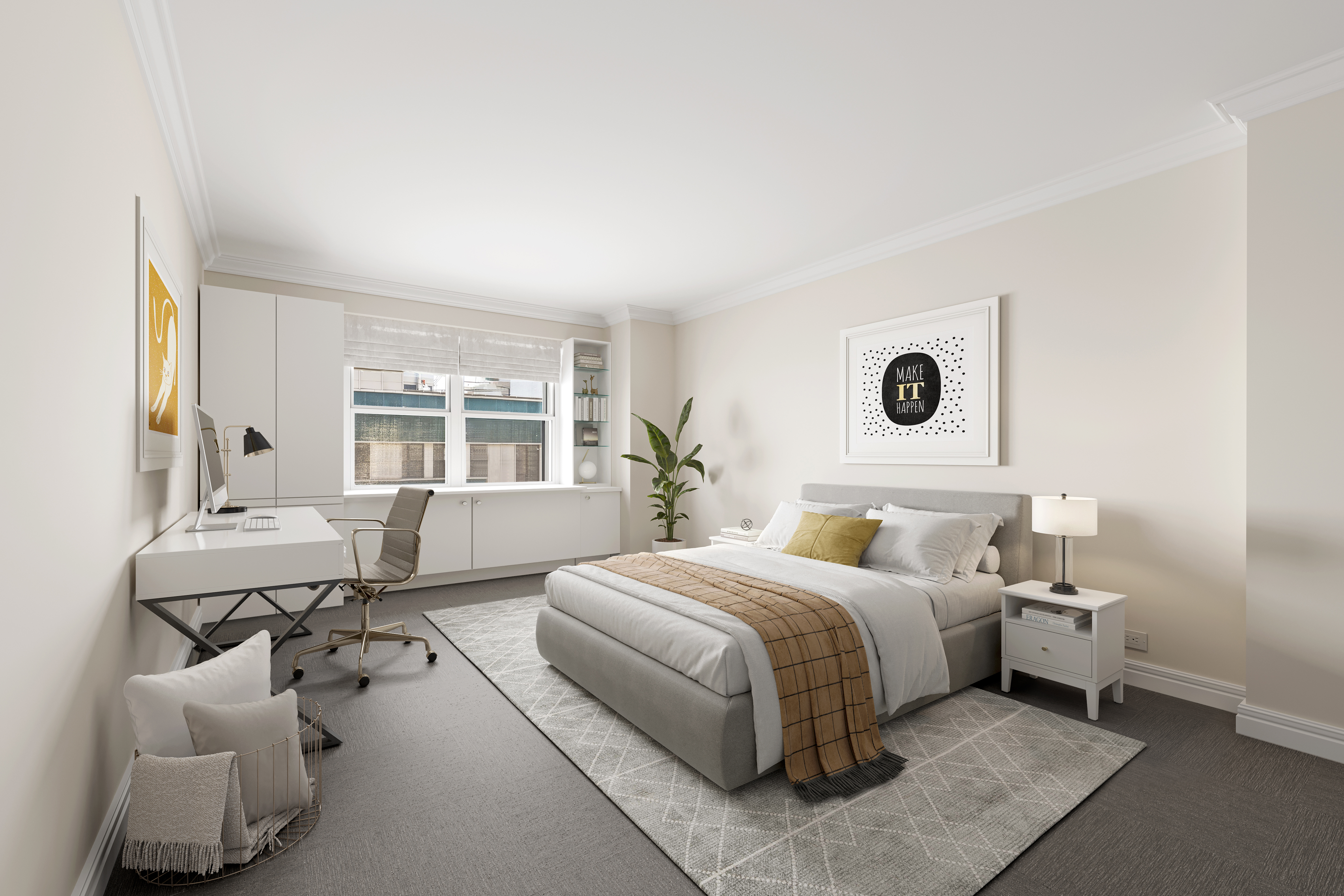 10 West 15th Street, Unit 1027/1028 Manhattan, NY 10011 - Photo 9 of 15 a bedroom with a bed and wooden floor