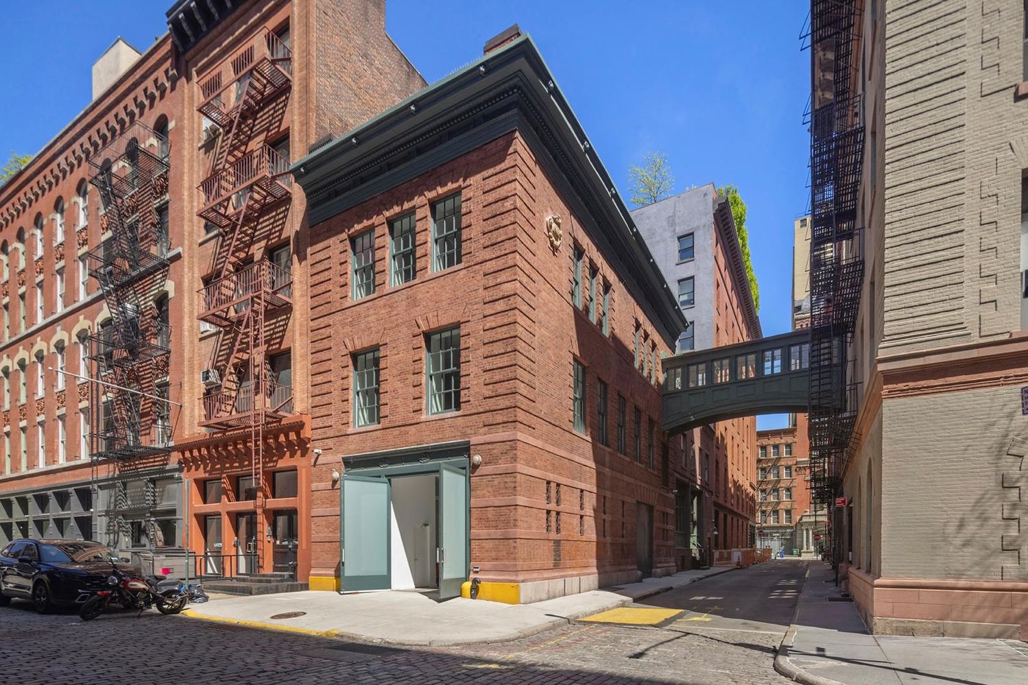 a front view of a building