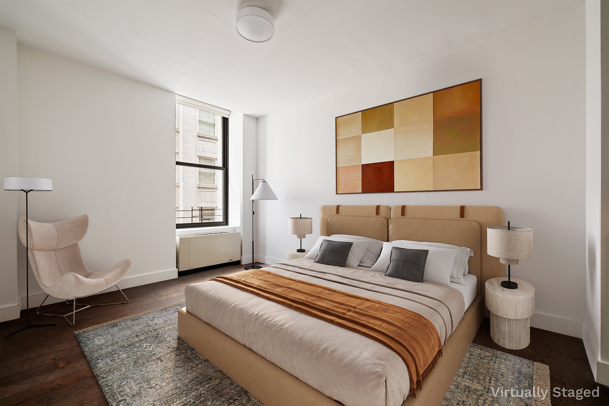 25 Broad Street, Unit 16I Manhattan, NY 10004 - Photo 13 of 23 a bedroom with a bed and window