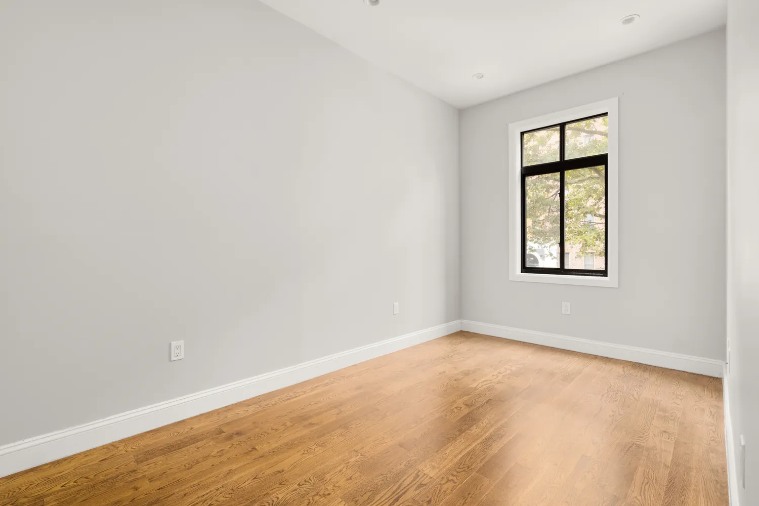 an empty room with a window