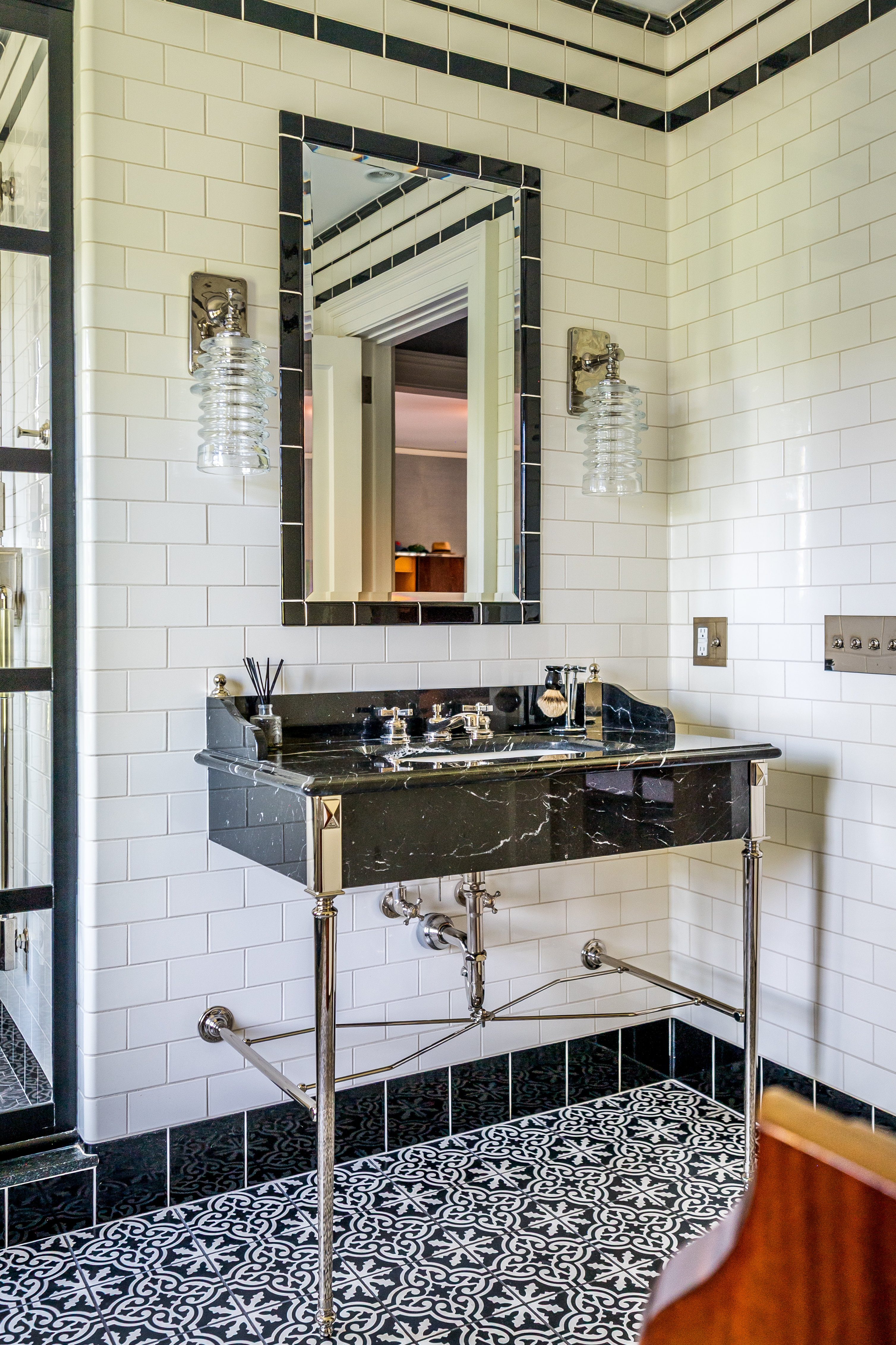 85 Clinton Avenue Montclair, NJ 07042 - Photo 44 of 65 a bathroom with a sink and a mirror