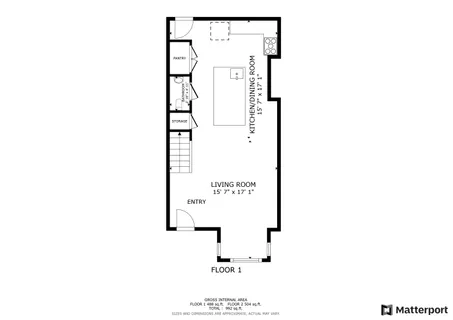 a picture of a bench in front of a door