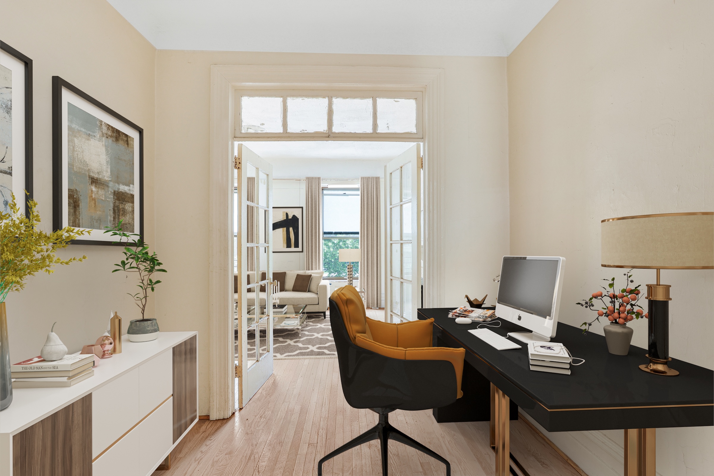 282 Manhattan Avenue, Unit 3N Manhattan, NY 10026 - Photo 9 of 17 a view of a workspace with furniture and a window