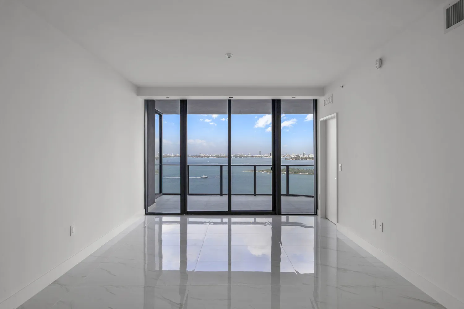 a view of staircase with large window