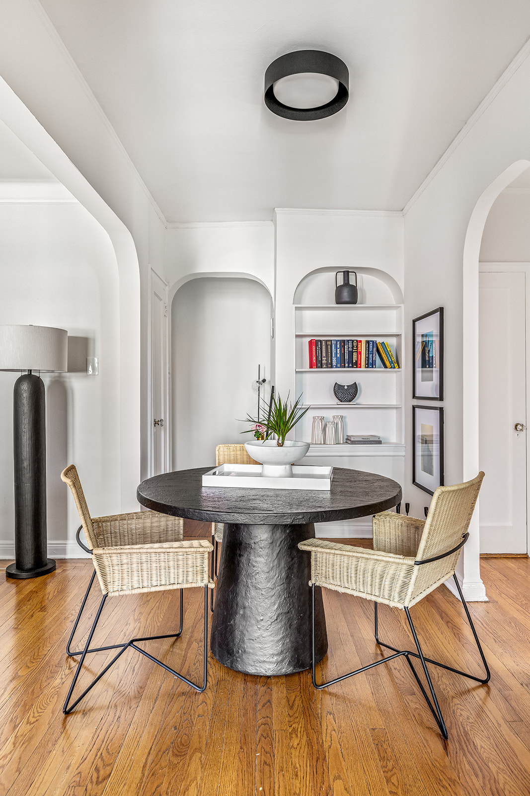 357 West 55th Street, Unit 4D Manhattan, NY 10019 - Photo 3 of 11 a view of kitchen island with furniture and wooden floor