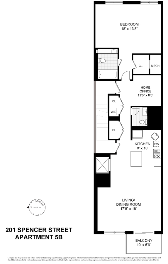 201 Spencer Street, Unit 5B Brooklyn, NY 11205 - Photo 9 of 9 a picture of a floor plan