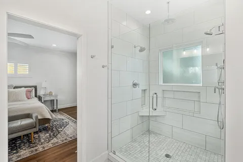 a bathroom with a shower