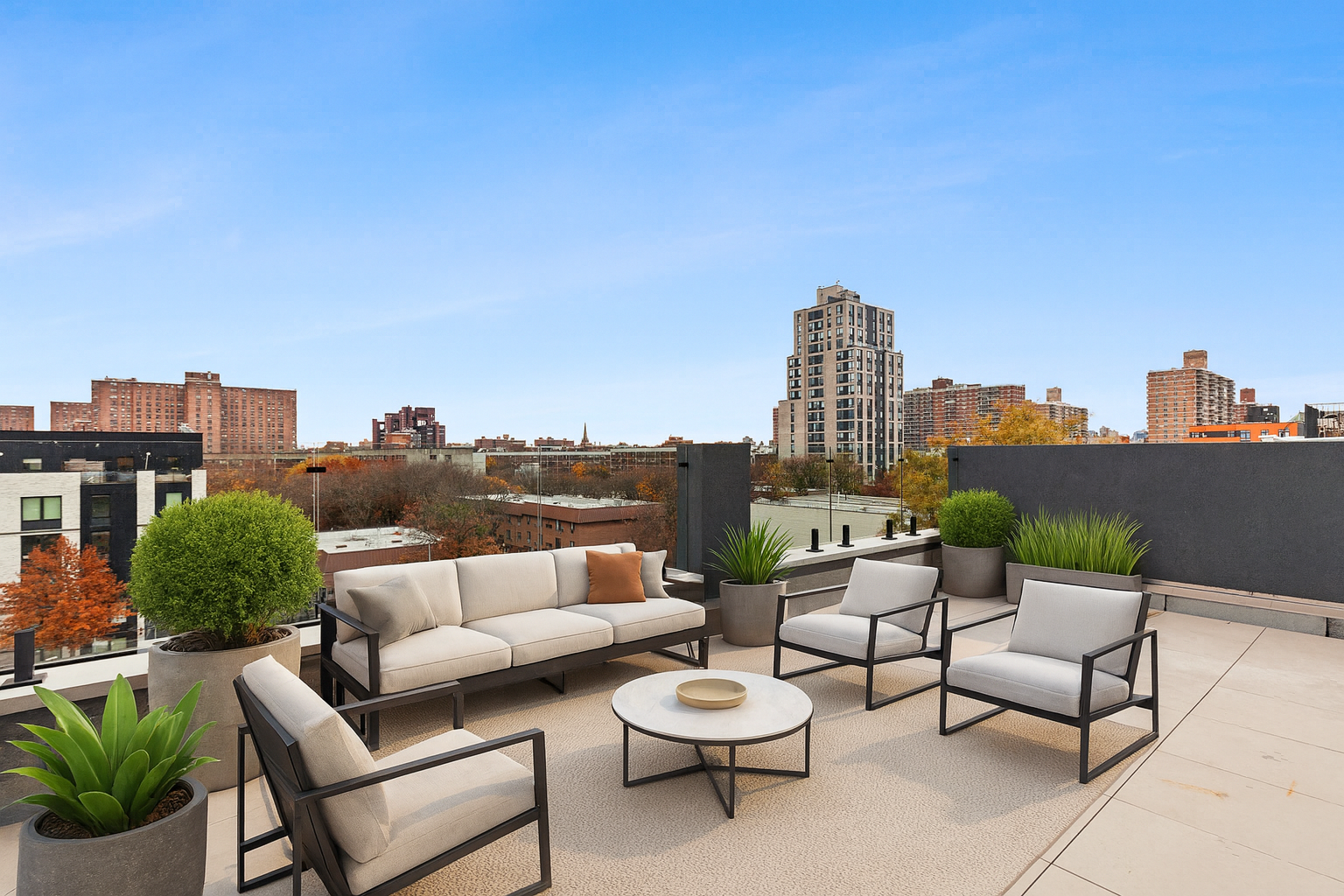 212 Montrose Avenue, Unit 4R Brooklyn, NY 11206 - Photo 9 of 12 a view of a terrace with couches and potted plants