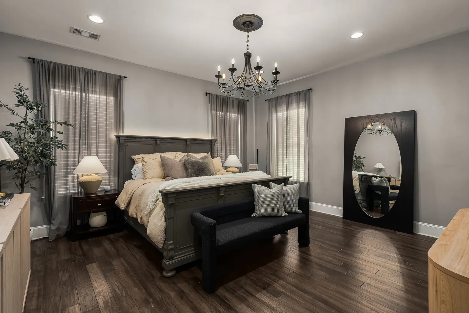a bathroom with a double vanity sink and mirror