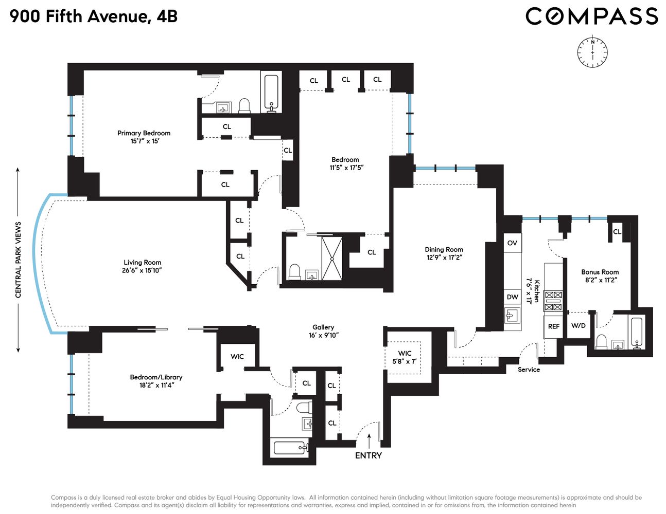 900 5th Avenue, Unit 4B Manhattan, NY 10021 - Photo 14 of 14 a picture of a floor plan