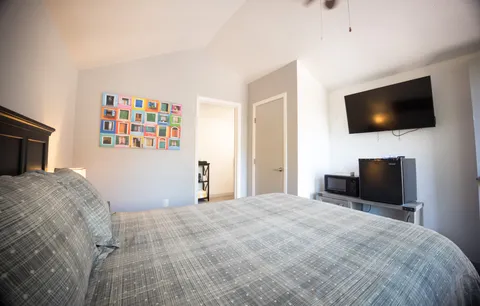 a outdoor space with lots of tables and chairs