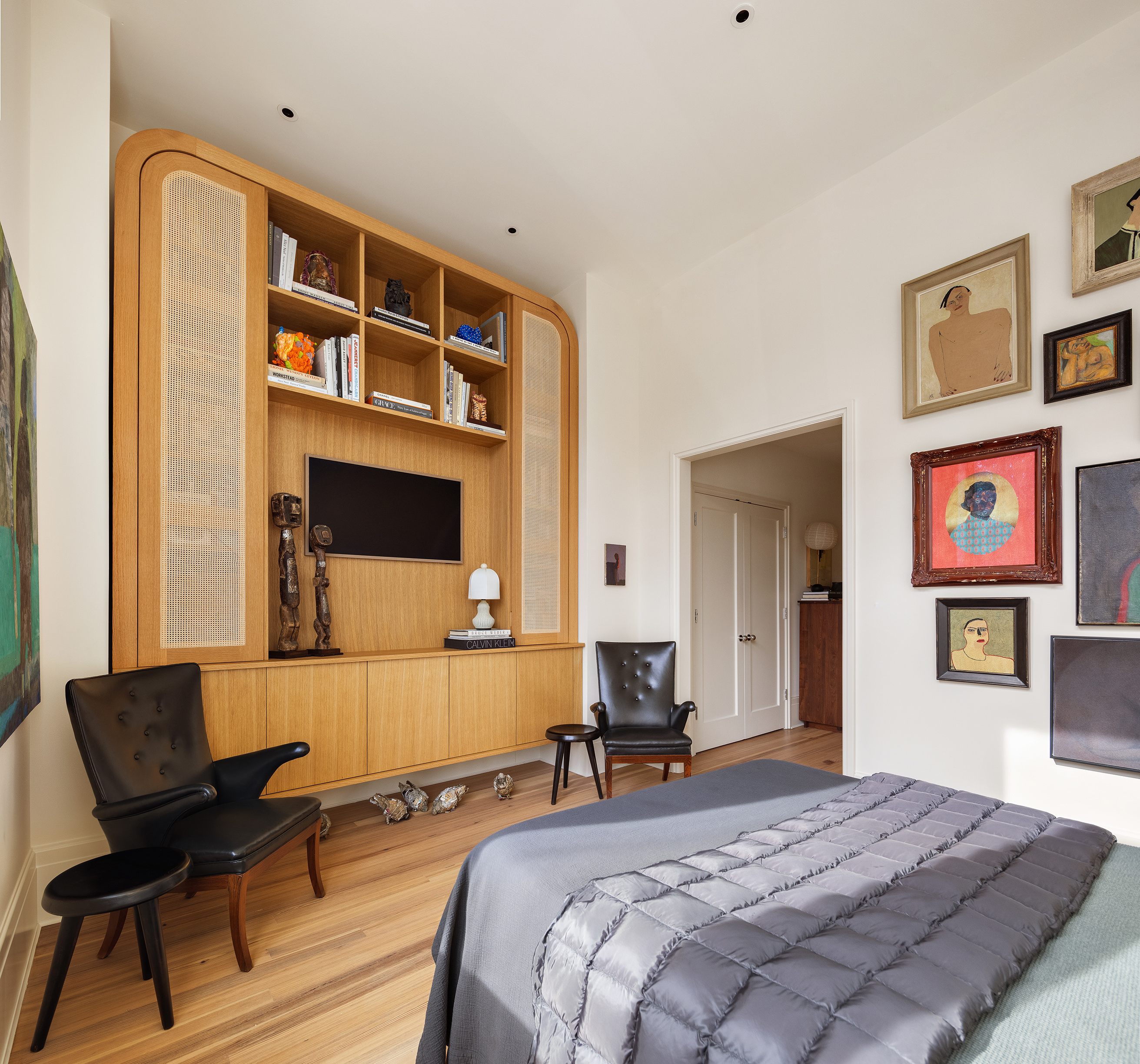 1 Prospect Park West, Unit 2B Brooklyn, NY 11215 - Photo 10 of 23 a bedroom with a bed and wooden floor