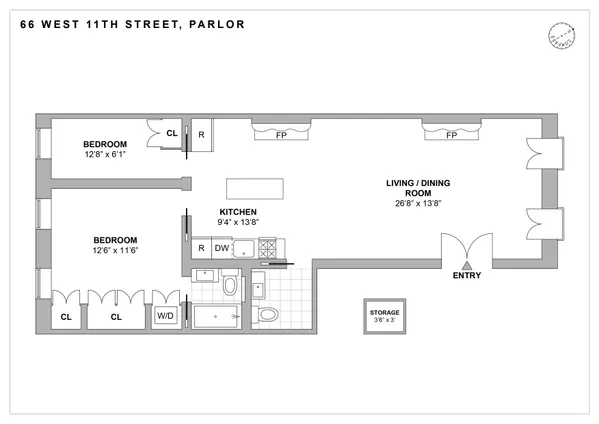 $12,000 | 66 West 11th Street, Unit PARLOR | Greenwich Village