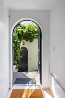 an empty room with a garden