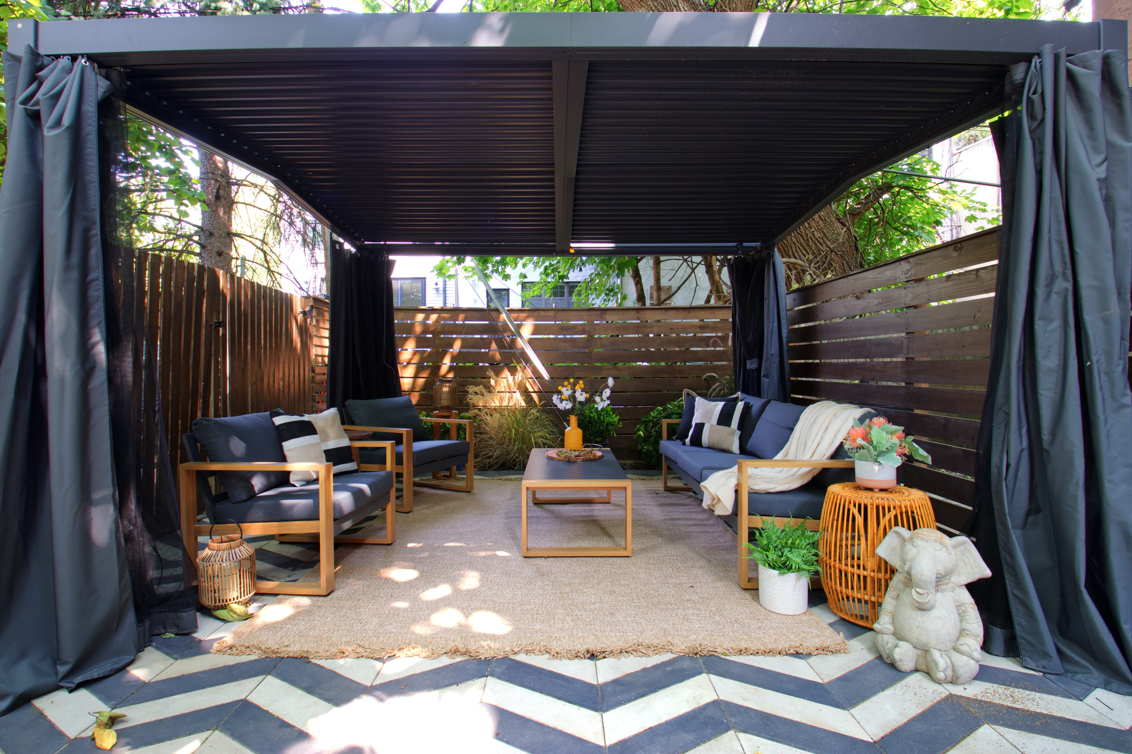 255 Macon Street Brooklyn, NY 11216 - Photo 34 of 36 a view of backyard with outdoor seating and plants