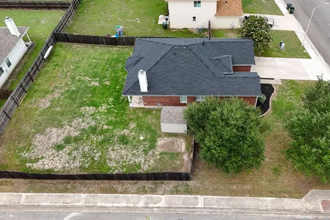 an aerial view of a house