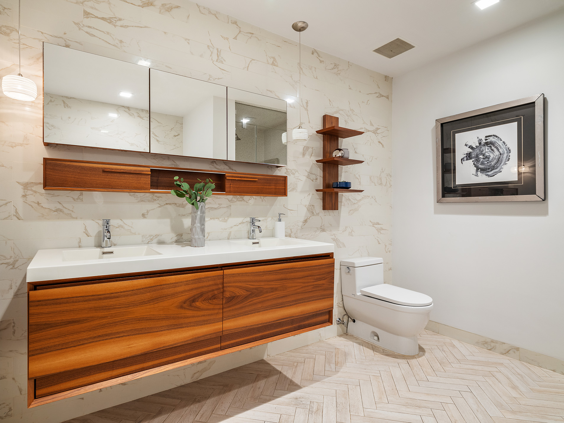 41 Warren Street, Unit 6 Manhattan, NY 10007 - Photo 11 of 23 a bathroom with a sink and a mirror