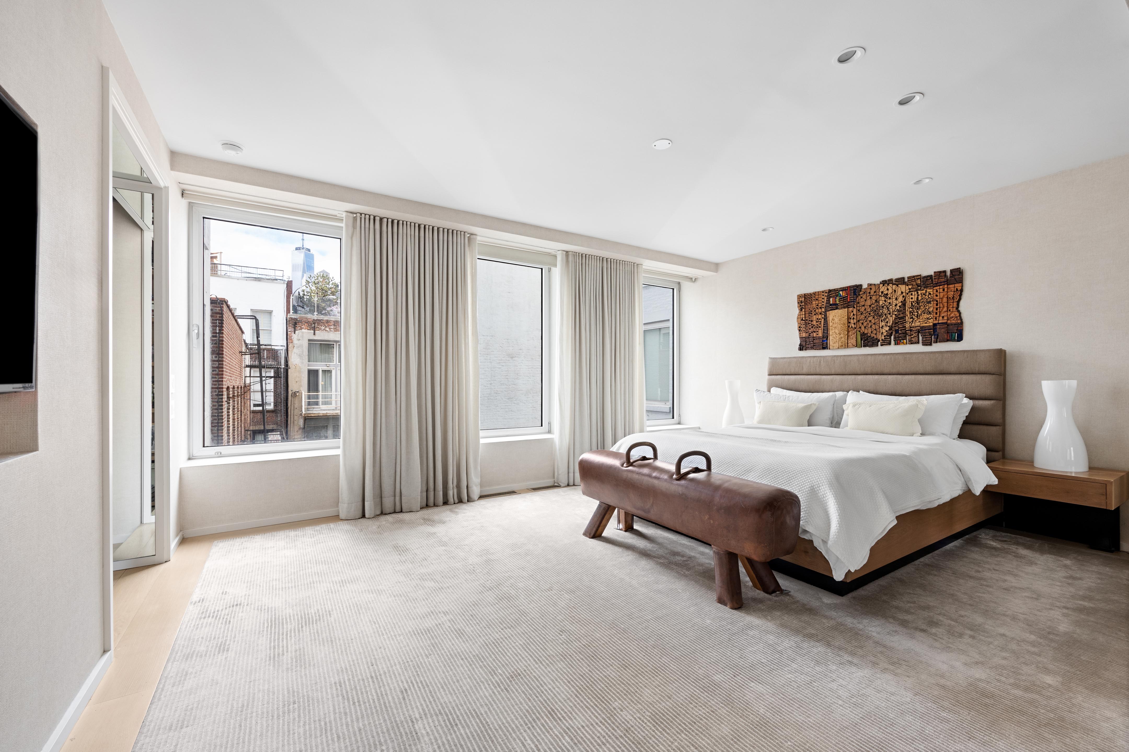 420 West Broadway, Unit 4W Manhattan, NY 10012 - Photo 10 of 17 a spacious bedroom with a bed and a large window