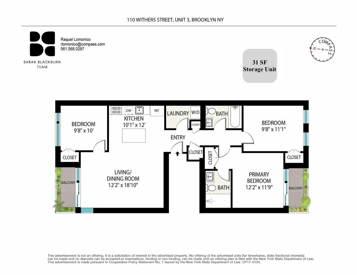 $1,460,000 | 110 Withers Street, Unit 3 | Williamsburg