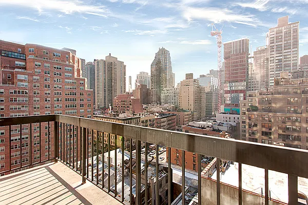 a view of a tall buildings