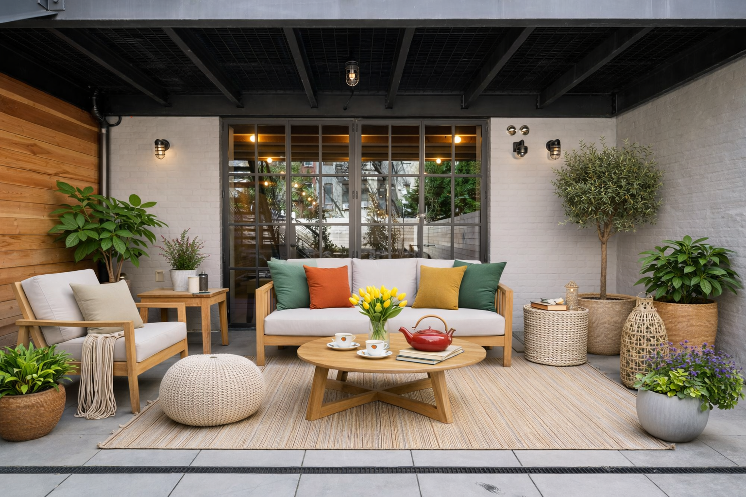 269 MacDonough Street, Unit GARDEN Brooklyn, NY 11233 - Photo 5 of 7 a outdoor living space with furniture and potted plants
