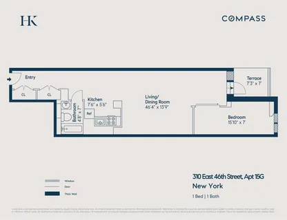 $750,000 | 310 East 46th Street, Unit 15G | Midtown East