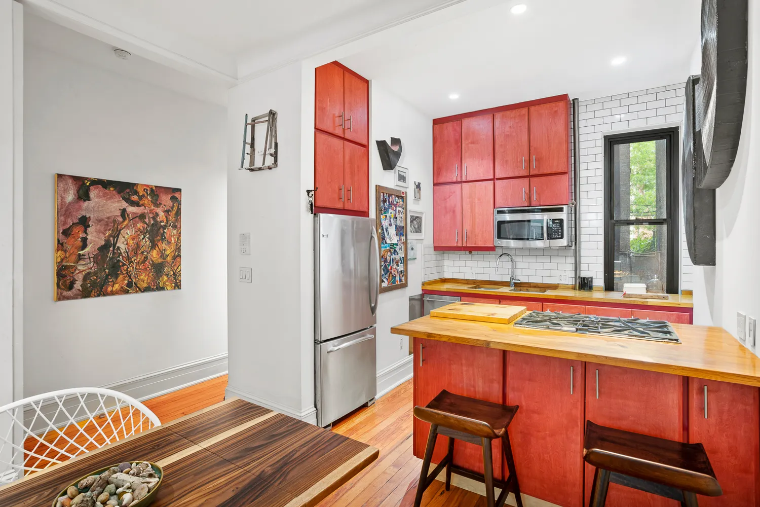 a bedroom with furniture and a bed