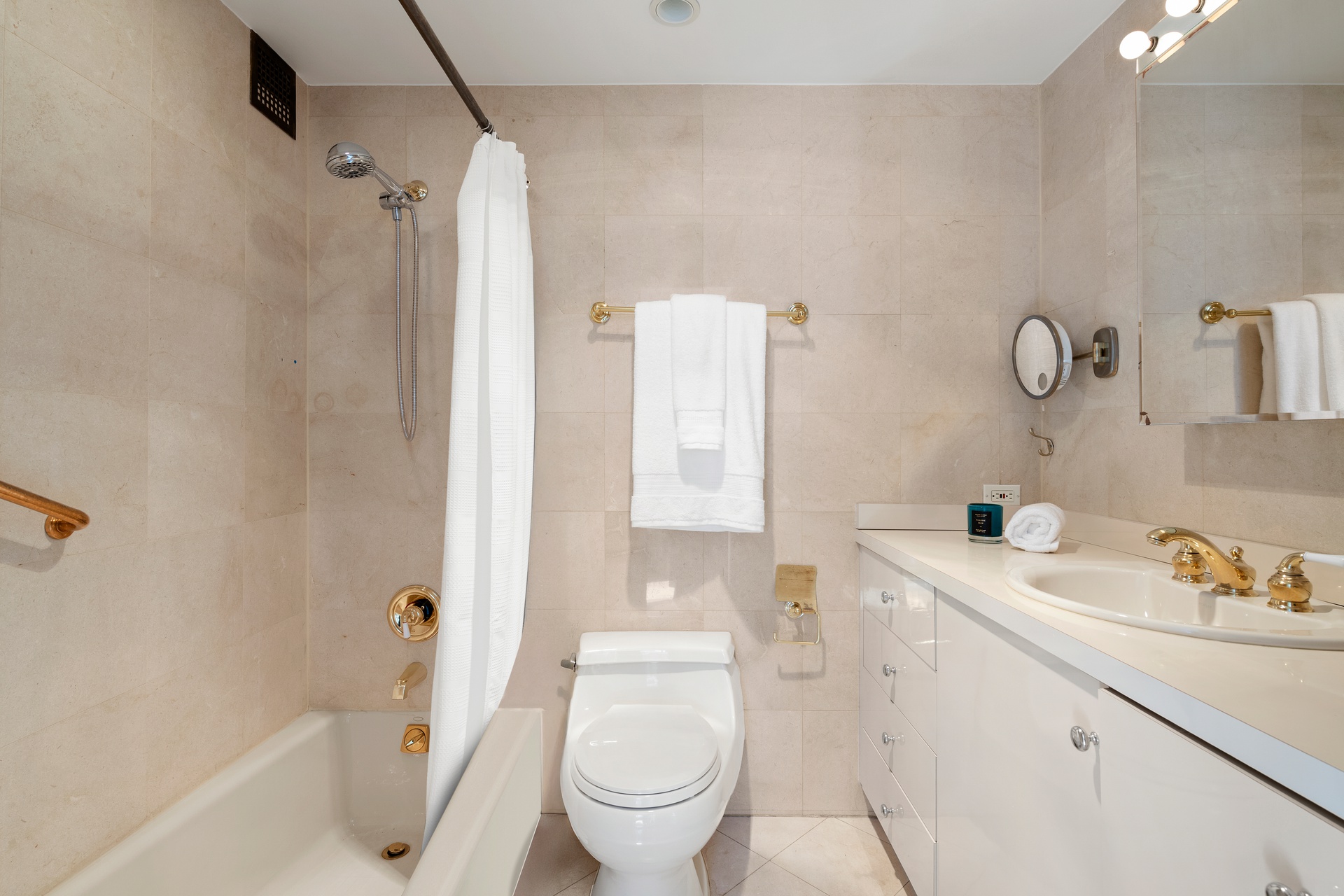 444 East 86th Street, Unit 14G Manhattan, NY 10028 - Photo 8 of 10 a bathroom with a sink toilet and shower