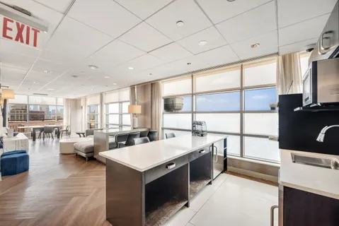 a large room with lots of counter space