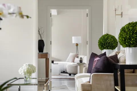 a living room with furniture