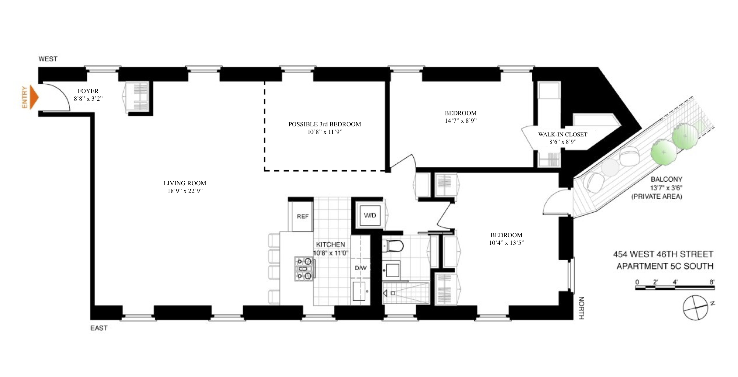 454 West 46th Street, Unit 5CS Manhattan, NY 10036 - Photo 25 of 25 a picture of a rug with a white wall and a picture