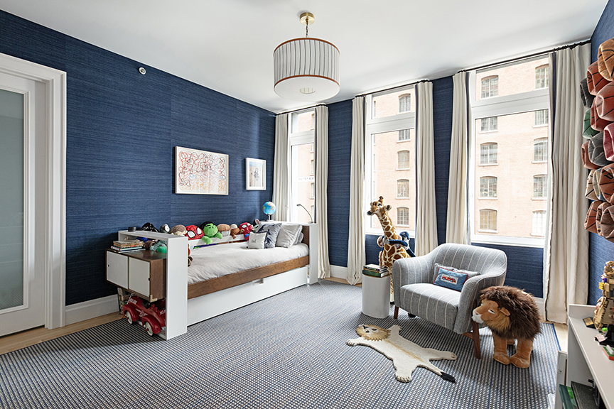 92 Laight Street, Unit 3ABC Manhattan, NY 10013 - Photo 22 of 26 a bedroom with bed and a large window