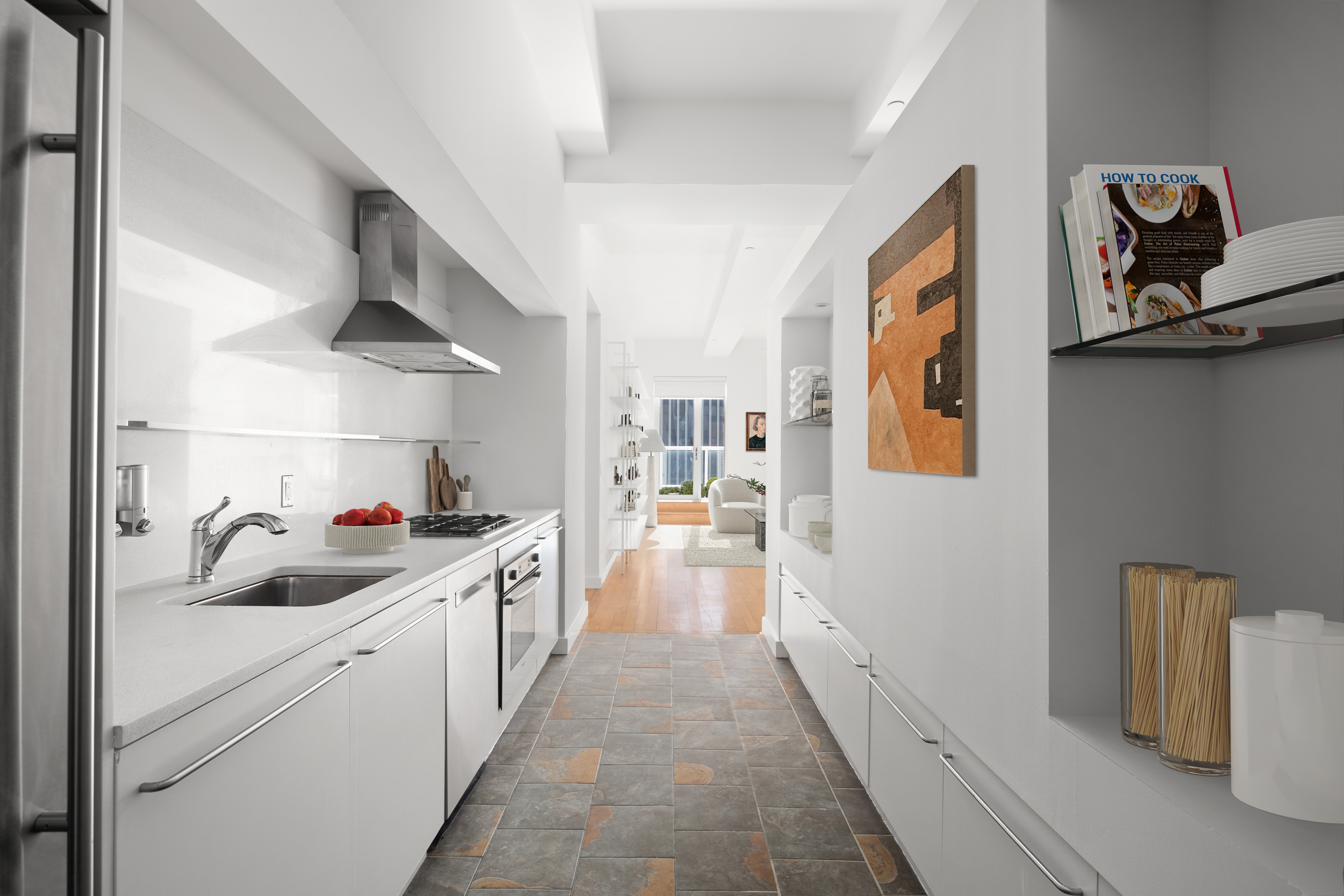 15 Broad Street, Unit 2926 Manhattan, NY 10005 - Photo 6 of 26 a kitchen that has a lot of cabinets in it