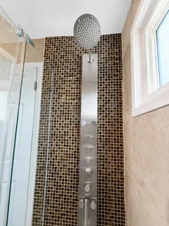 a bathroom with a shower