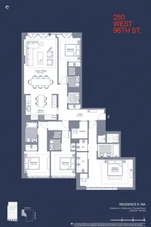 $5,390,000 | 250 West 96th Street, Unit 16A | Upper West Side